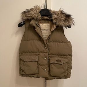 Ralph Lauren Denim and Supply vest faux fur trim XS